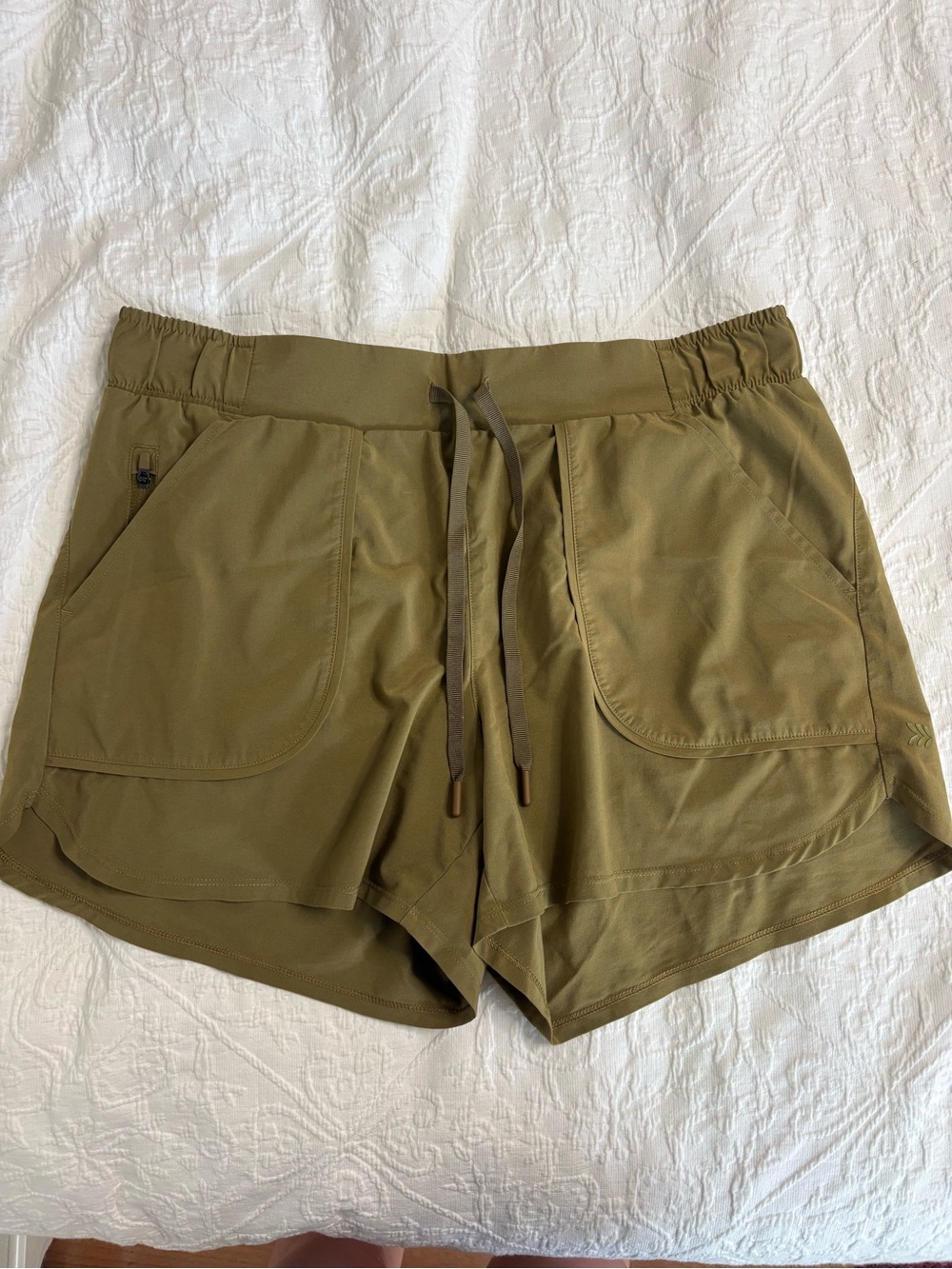 Women's Olive Green Active Drawstring Shorts